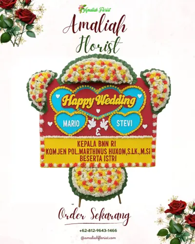Karangan Papan Bunga Pernikahan di Wukirsari